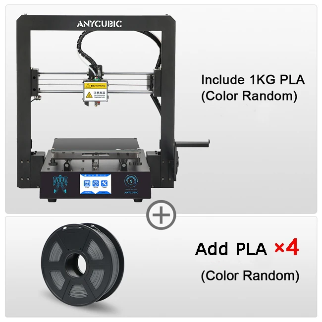 ANYCUBIC Mega-S 3d принтер Модернизированный экструд размера плюс TFT сенсорный экран Настольный FDM дешевый 3d Принтер Комплект impresora 3d drucker - Цвет: Mega-s Add 4KG
