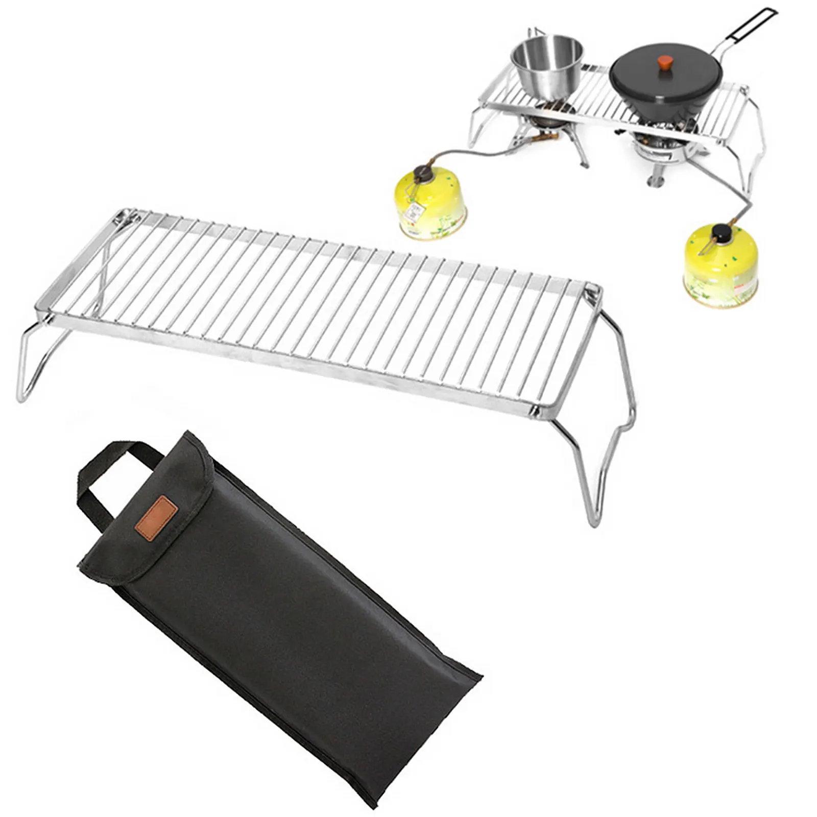 

Gas Stove Stand Portable Backpacking Foldable Fire Barbeque Grill Rack Stand for Outdoor Camping Picnic BBQ Stove Bracket