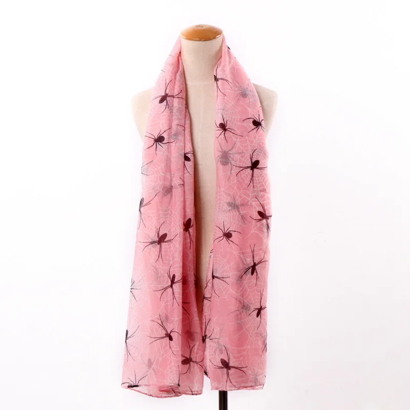 2016 Модный женский шарф с принтом паука шали животным Вуаль Хиджаб оптовая