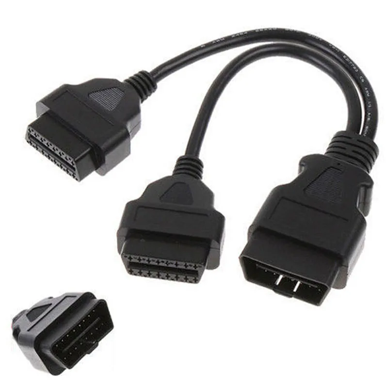 Новый разветвитель OBD OBDII16 16-контактный штекер на двойной гнездо Y-разъем