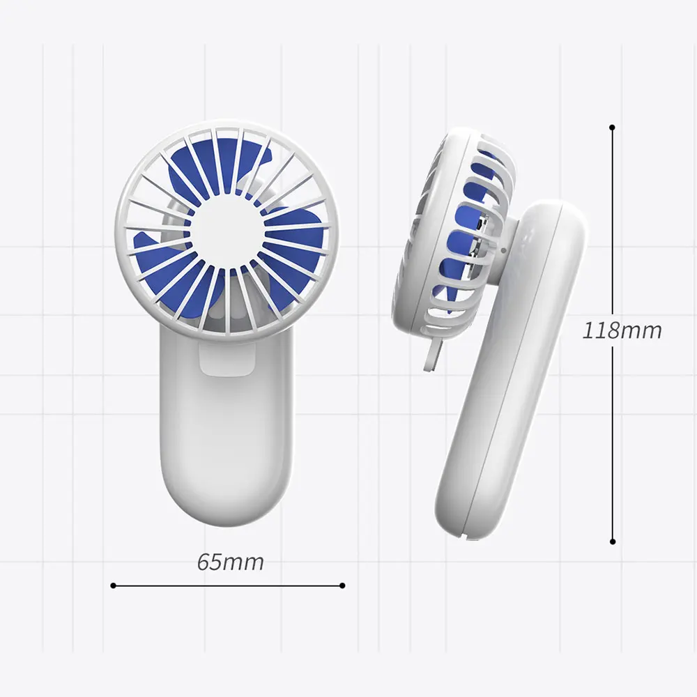 

Cute Mini Fan With Clip Rechargeable Summer Outside Air Cooling Fans 3 Level Wind Adjustable Mute Handheld USB Cooler For Travel