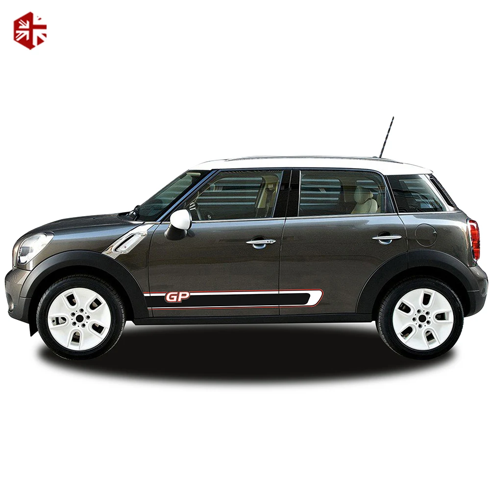 Наклейка с боковыми полосками 2 шт. Виниловая наклейка рисунком в стиле мини-GP для