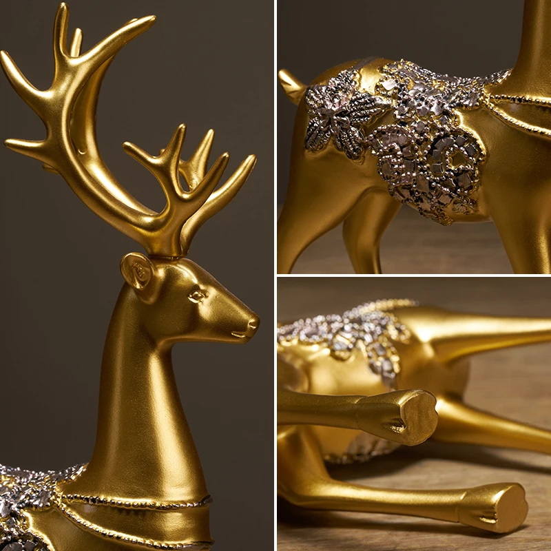 

New Modern Ceramic Animal Figurine Decorative Statue Deer Porcelain Figurine Home Desktop Decor Christmas Birthday Wedding Gifts