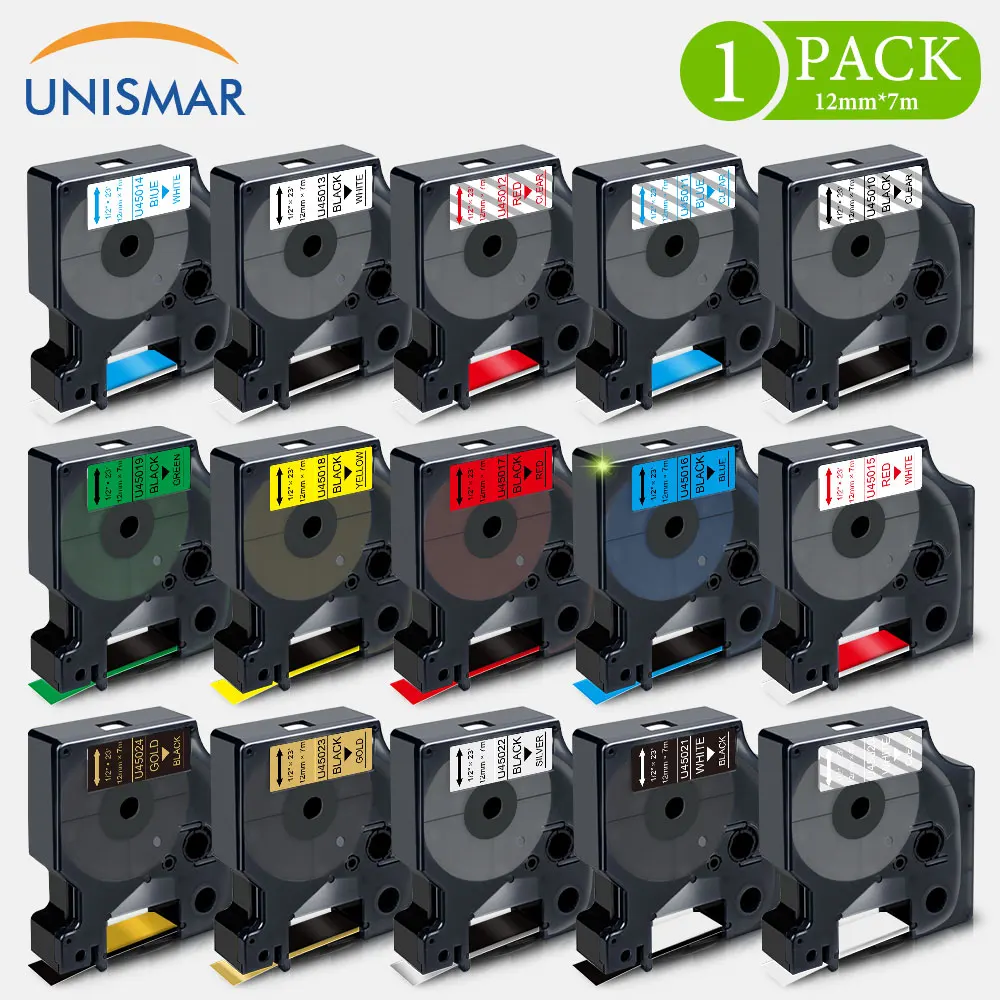 

Unismar многоцветный 12 мм ярлык для Dymo D1 45013 45010 45016 45017 45018 45019 совместимый с Dymo D1 Label Manager 160 280 210