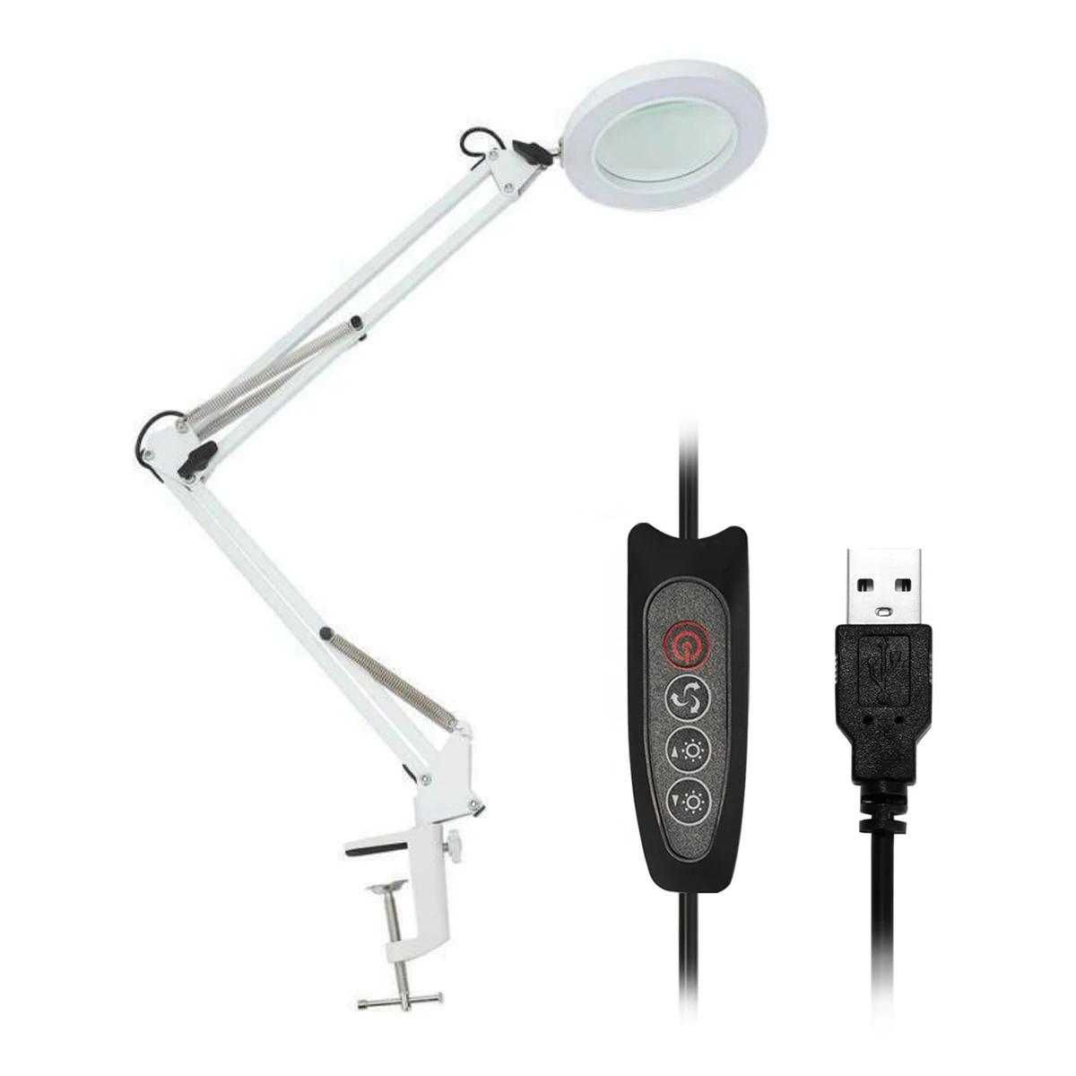 

Magnifying Glass with 60 SMD LED Light Third Hand Soldering Tool Desk Clamp USB 5X Magnifier Welding/Reading Table Lamp