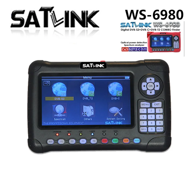 [Натуральная] satlink WS6980 цифровой SatFinder метр 7 дюймовым HD монитором под управлением