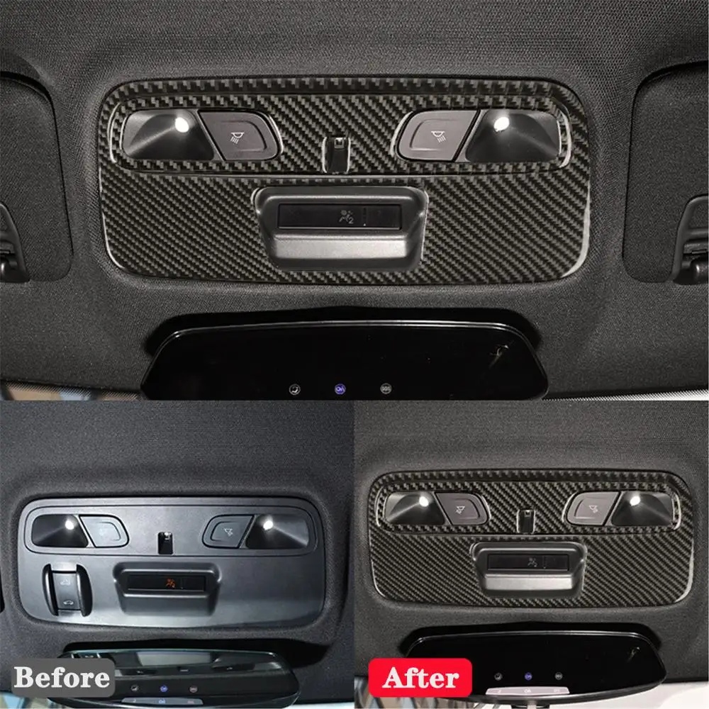 

Roof Reading Light Lamp Decoration Cover Trim Sticker for Chevrolet Camaro 2017 2018 2019 Carbon Fiber Car Interior Accessories