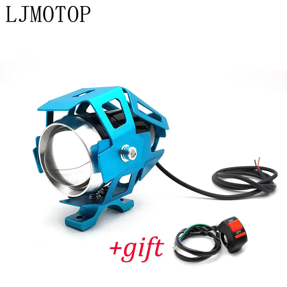 1 piece Blue Мотоциклетные фары вспомогательная лампа U5 Светодиодный прожектор 12 В DRL для Honda CBR1100XX ST1300 PCX 125 PCX 150 CR80R CR85R CRF150R - Цвет: 1 piece Blue