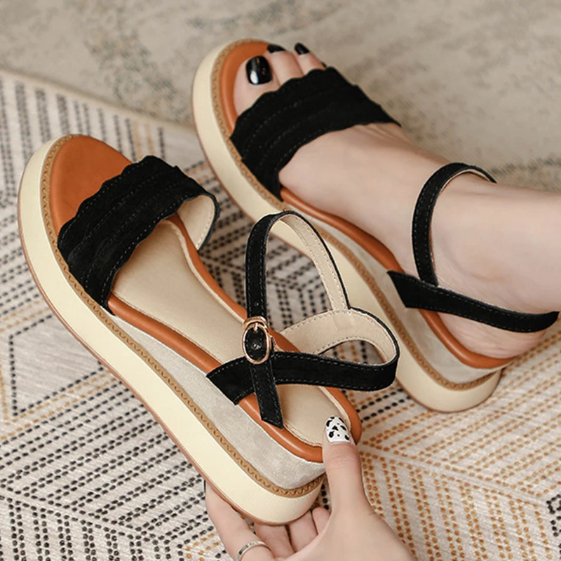

Women Sandals Summer Ultralight Round Toe Wedge Sandals High Heels 2021 New Personalized Casual Style Platform Woman Shoes