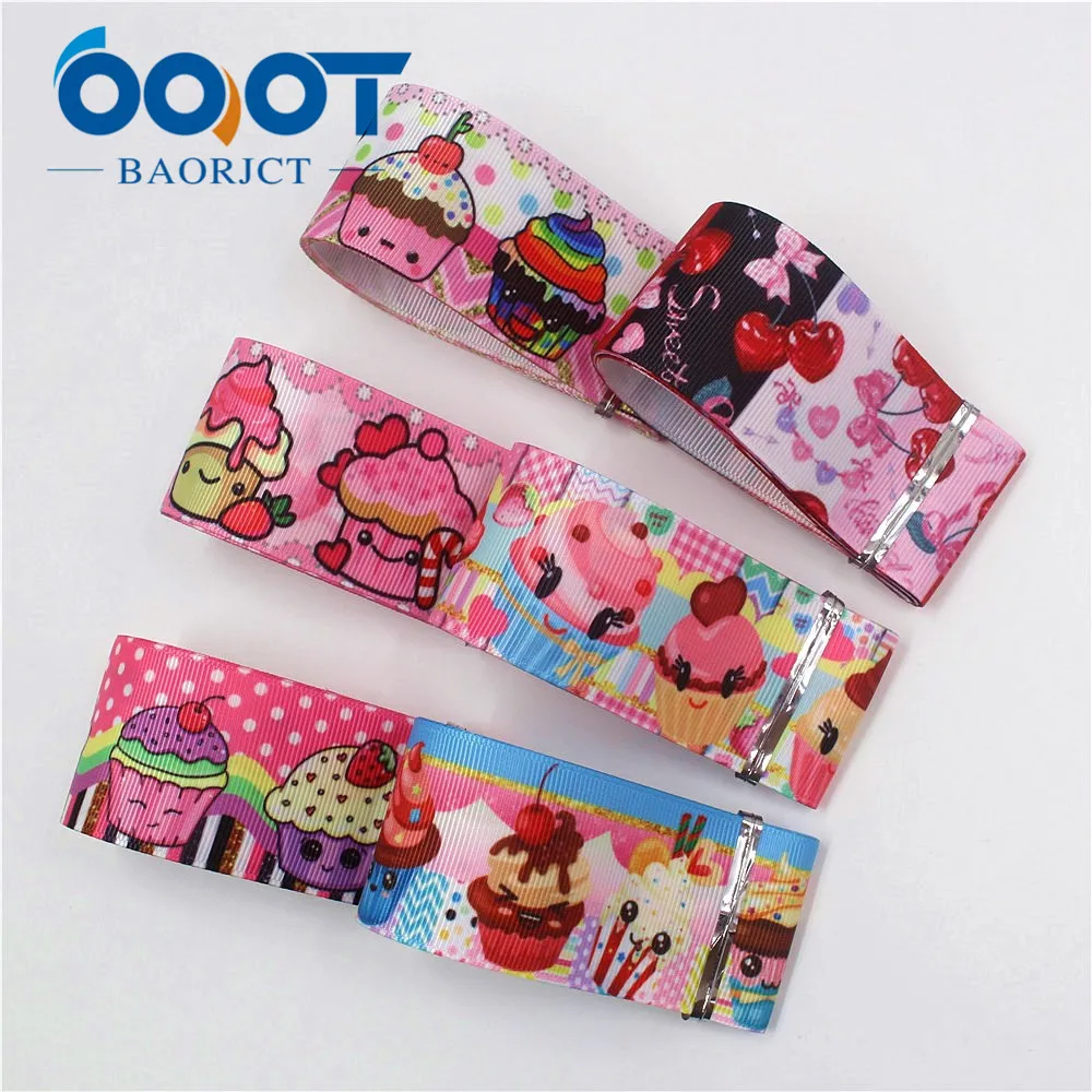 I-19906-2093 1-1/2 "(38 мм) корсажная лента с принтом торта мороженого 10 ярдов сделай сам