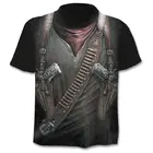 2019 новая мужская футболка с 3D принтом пистолета воина в стиле Харадзюку, футболка с коротким рукавом для фитнеса