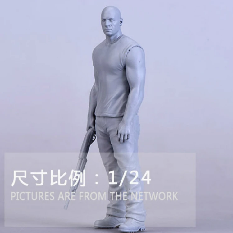 1/24 The Fast and the Furious Muscle man Статуэтка из смолы GK несобранный и Неокрашенный