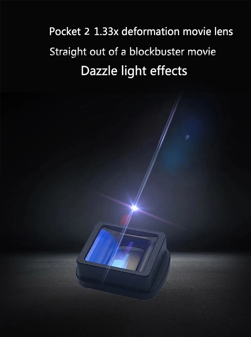 

1.33X Anamorphic Lens Wide-Angle Camera Lens for DJI Osmo Pocket 2 Movie Shooting Video