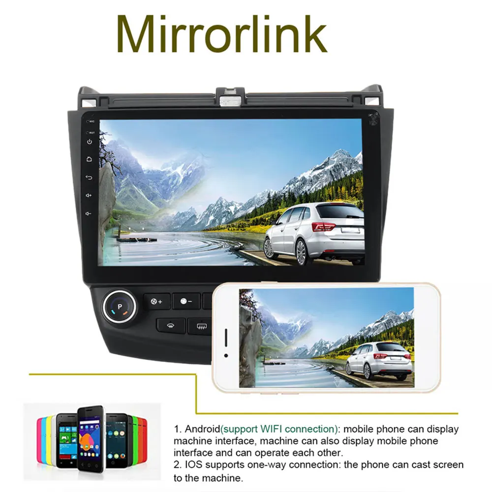 

Car Multimedia player Car MP5 10.1'' 1+16G Quad Core Android8.1 Bluetooth&WIFI GPS Stereo Mirror Link for Honda Accord 2003-2007