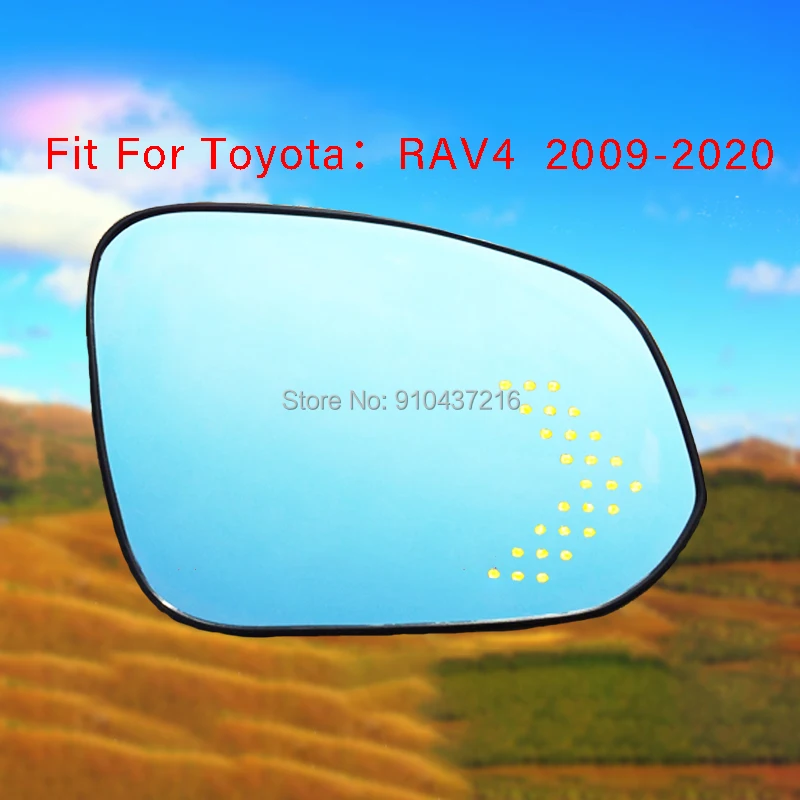 

For Toyota RAV4 2009-2020 Demist Car Rearview Mirror Glare Proof Blue Glasses Led Lamp Heated turn single Marquee Large view