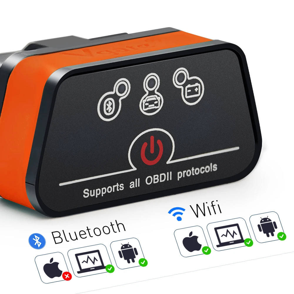 Диагностический сканер Vgate iCar 2 OBDII ELM327 iCar2 Wi Fi/BT OBD2 для IOS iPad Android|obd2 diagnostic tool|elm327 icar2