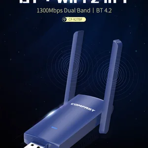 comfast 1300mbps 5ghz wireless usb wifi adapter 23dbi antenna bt4 2 network card for pclaptopdesktop wifibluetooth combo free global shipping