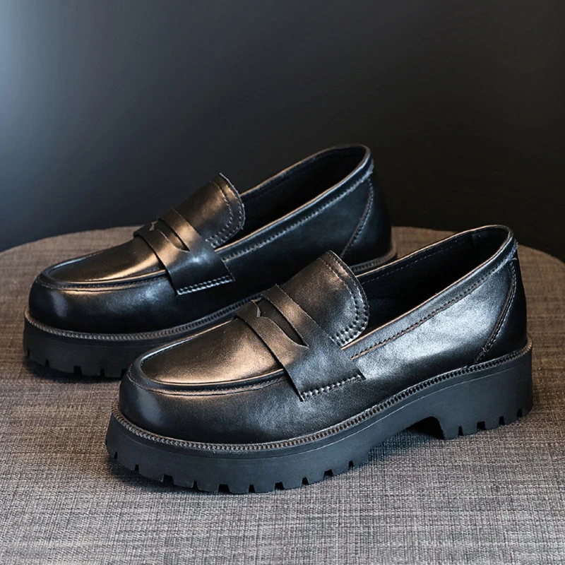 

2021 British Style Small Leather Female Shoes Ladies Mary Explosion Style Casual White Shoes Mid-heel Women's Vulcanized Shoes