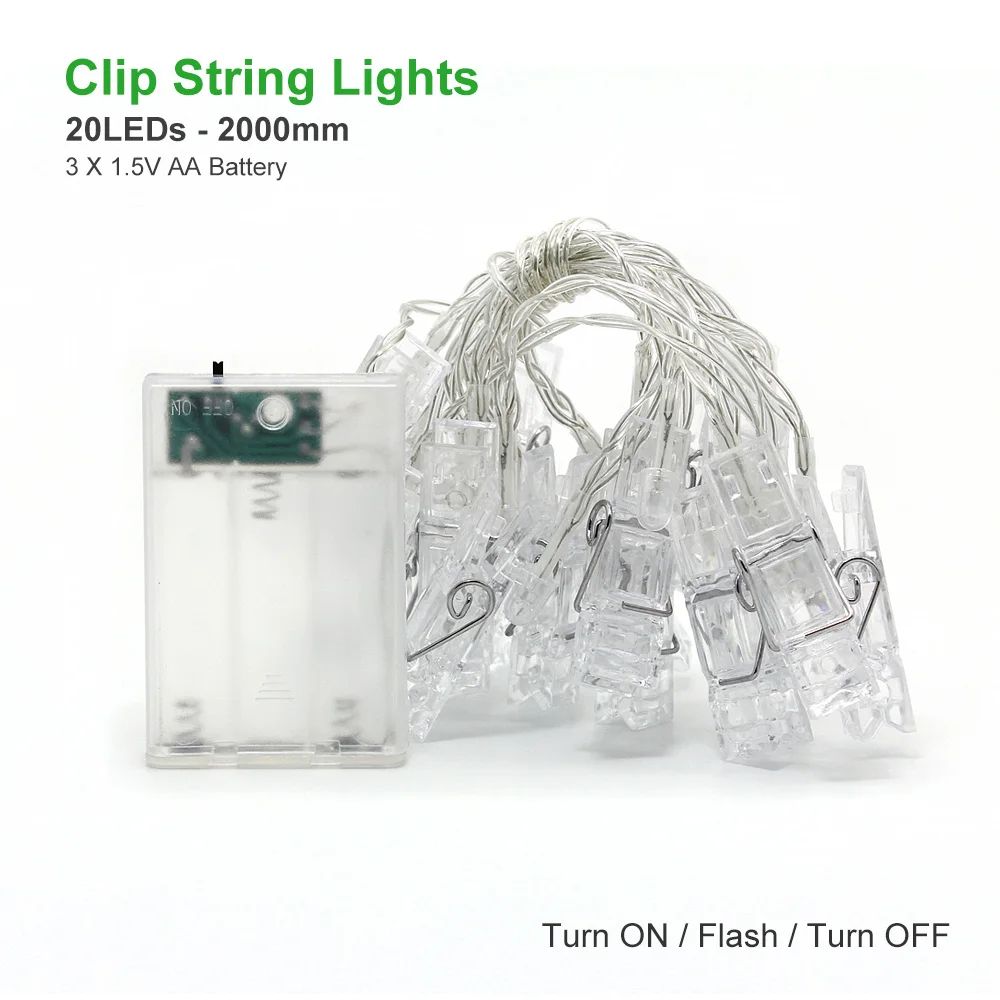 1.5M 2M 3M 4M Photo Clip Holder LED String lights For Christmas New Year Party Wedding Home Decoration Fairy Battery | Лампы и