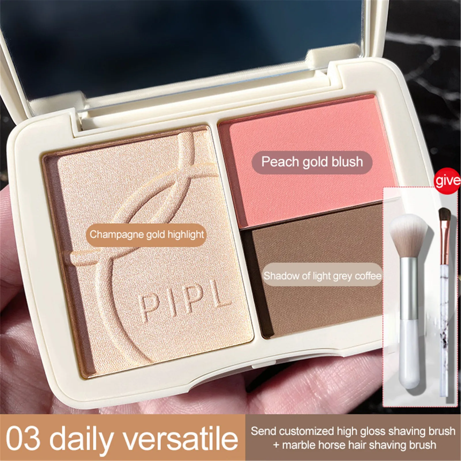

Anti-Aging Matte Bronzer Luminizer & Brightening Blush 3-in-1 With Brushes makeup Shimmer Illuminate High Light Cosmetic