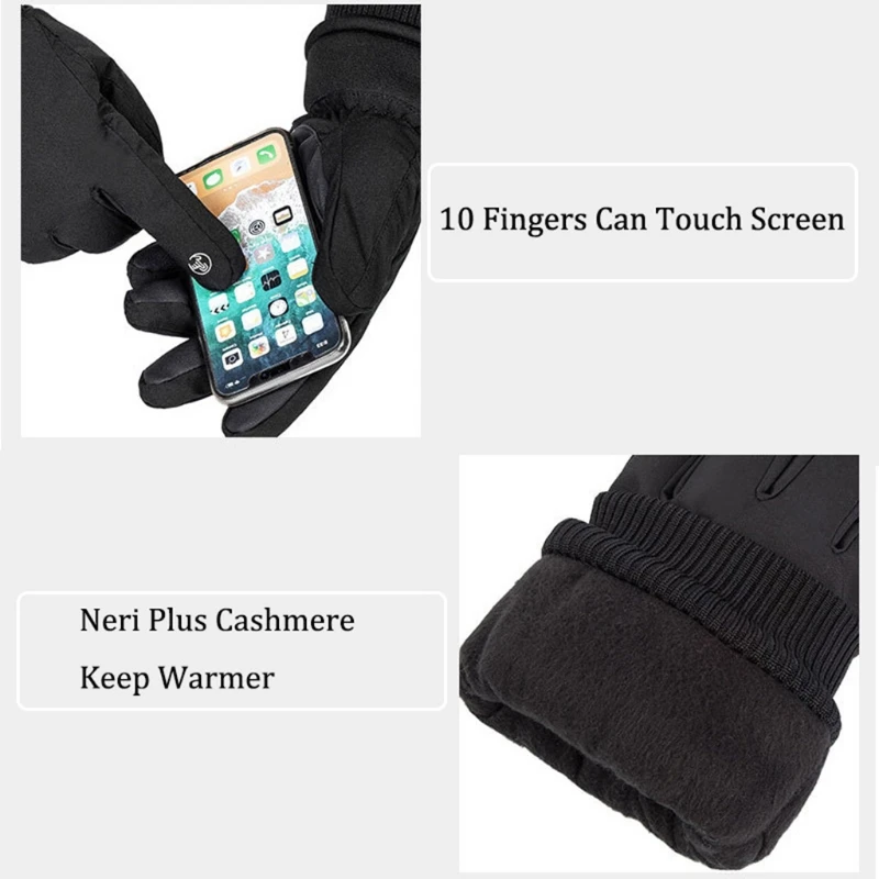 

Waterproof Winter Gloves Thinsulate Warm Touchscreen Gloves for Men and Women Cycling Gloves for Riding Skiing W91F