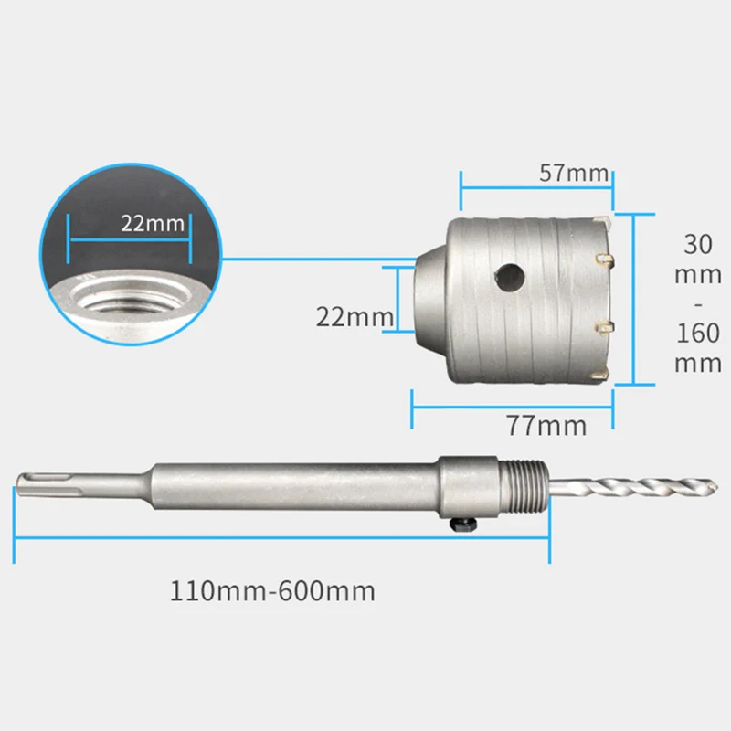 1 Набор 68 мм бетонная дыропила электрическая пустотелая Сверла хвостовик 110