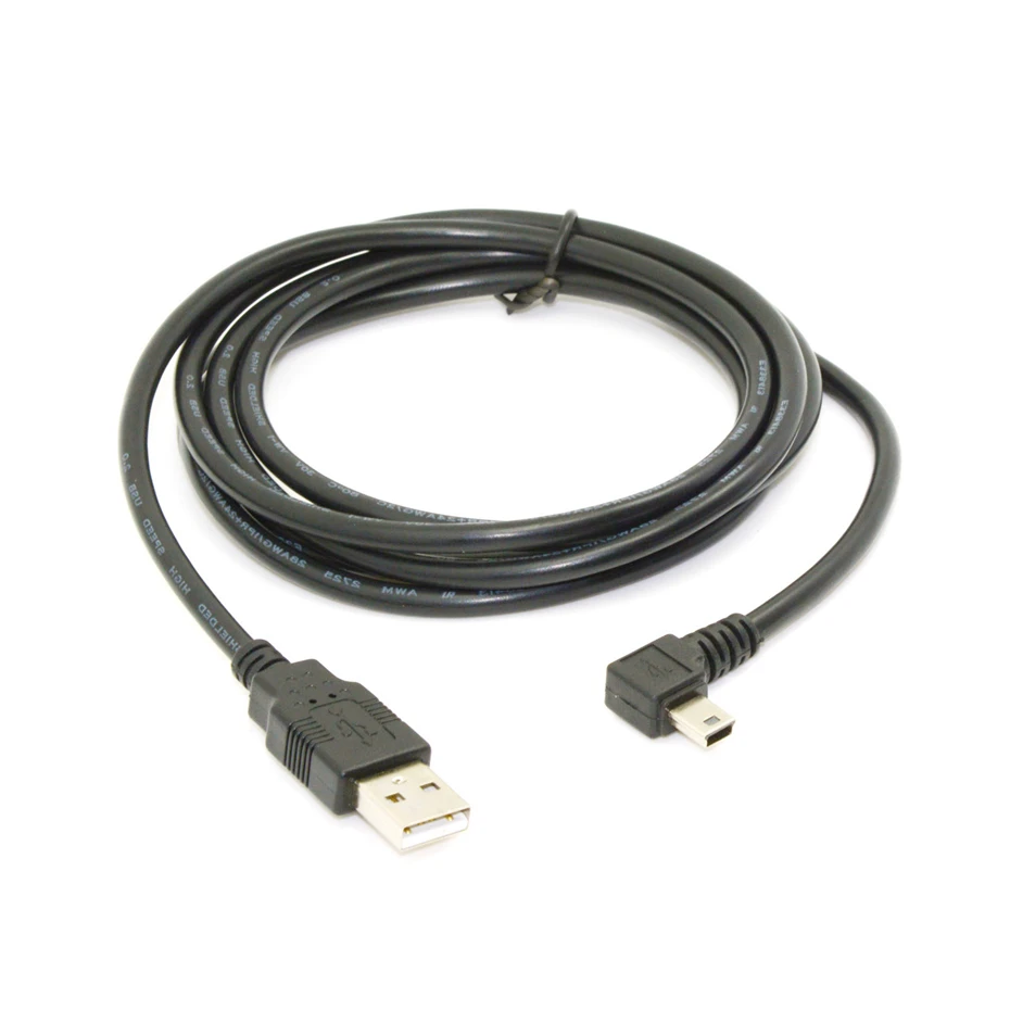 Мини-usb B Тип 5pin папа вверх вниз влево вправо под углом 90 градусов к USB 2,0 Мужской кабель для передачи данных 0,25 м 0,5 м 1,8 м 5 м
