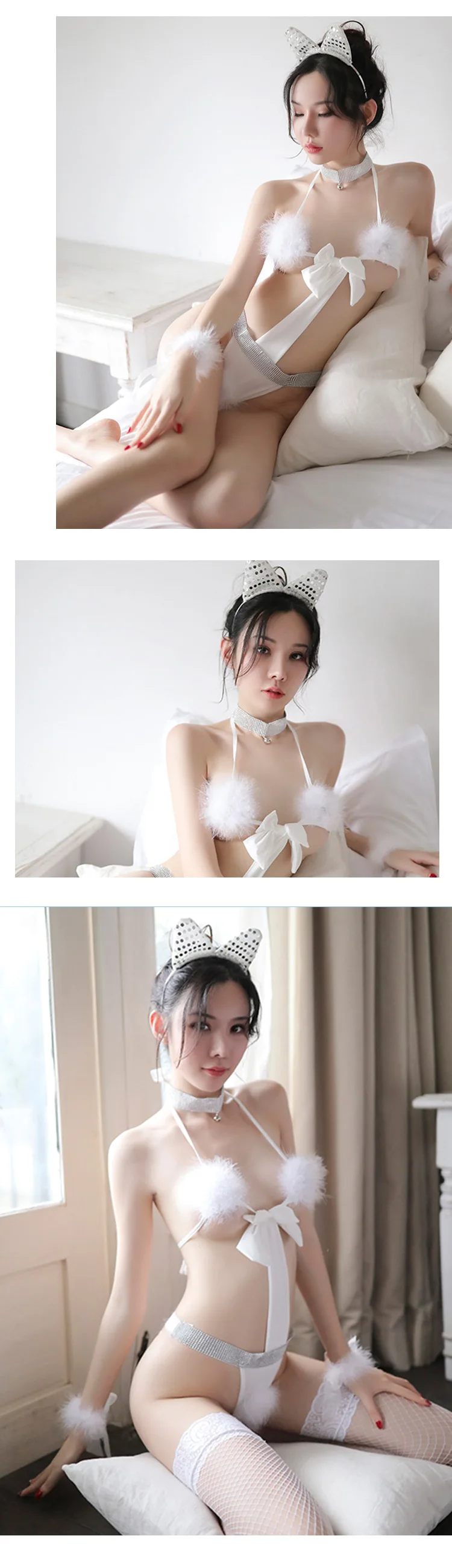 

Sexy Lingerie Women's Uniform Seductive Bunny Suit Sexy Open Crotch Three-Point 9604 Manufacturer Pajamas cosplay slutty