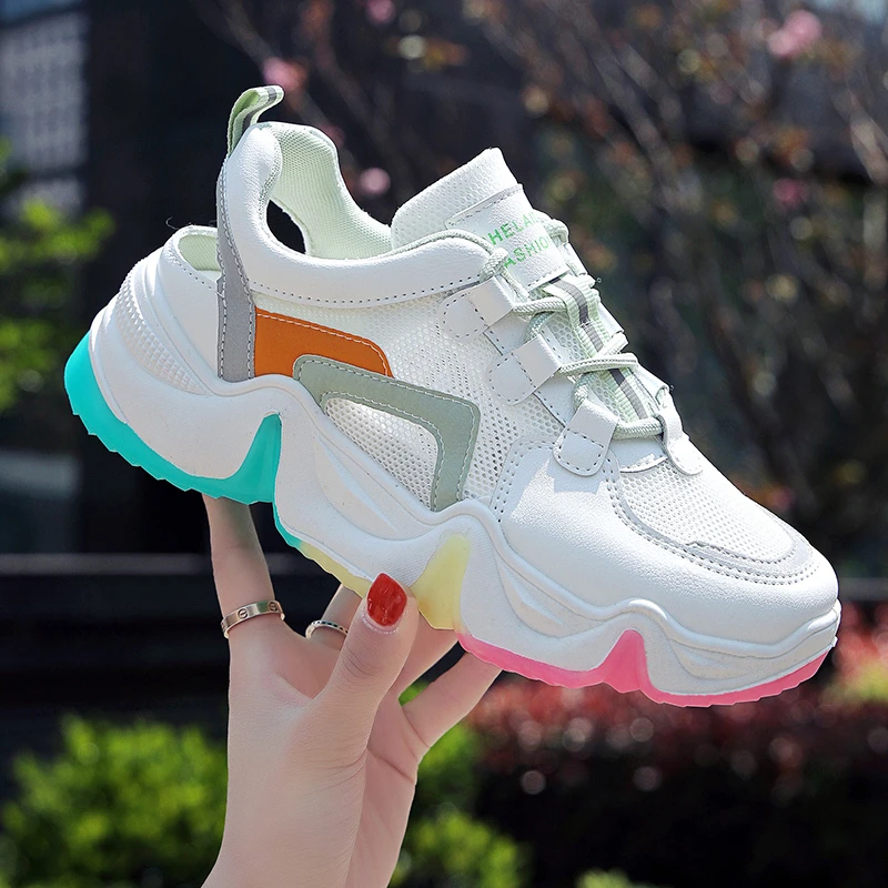 Женские сандалии на массивной платформе брендовые модные повседневные сетчатые