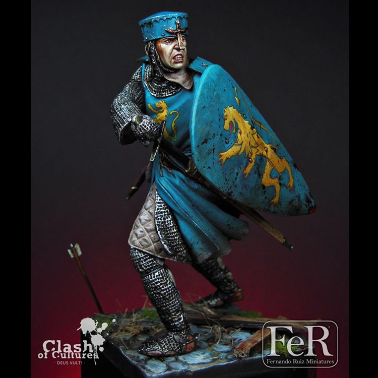 

1/24 Французский рыцарь, альбигенский крестовый поход, 1209, модель GK из смолы, тема древней войны, разобранный и Неокрашенный набор