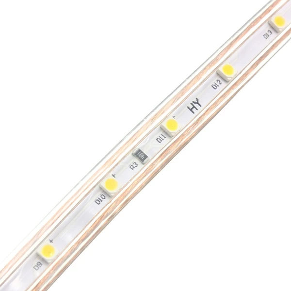 Водонепроницаемый IP67 SMD 3528 Светодиодный ленточный веревочный светильник, для рождественской вечеринки, для улицы, AC 220 В, гибкий ленточный светильник для внутреннего и наружного украшения