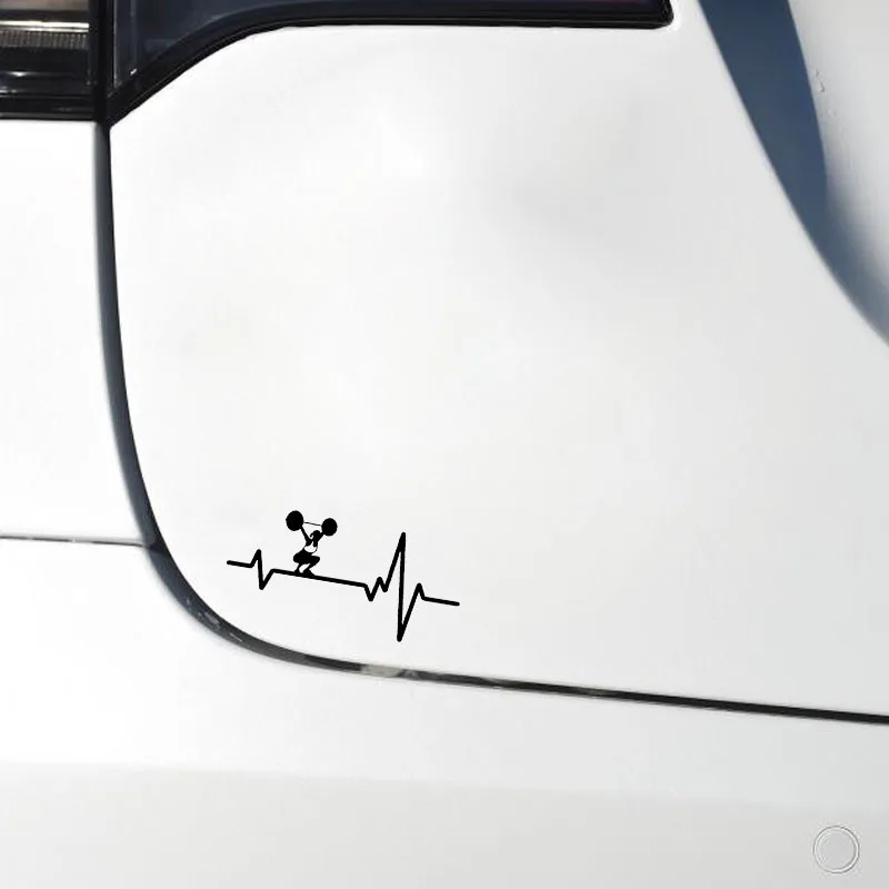 

Car Stickers Fashion Heart Beat Line Crossfit Weight Gym Training Decorative Accessories,to Cover Scratches PVC.16cm*8cm