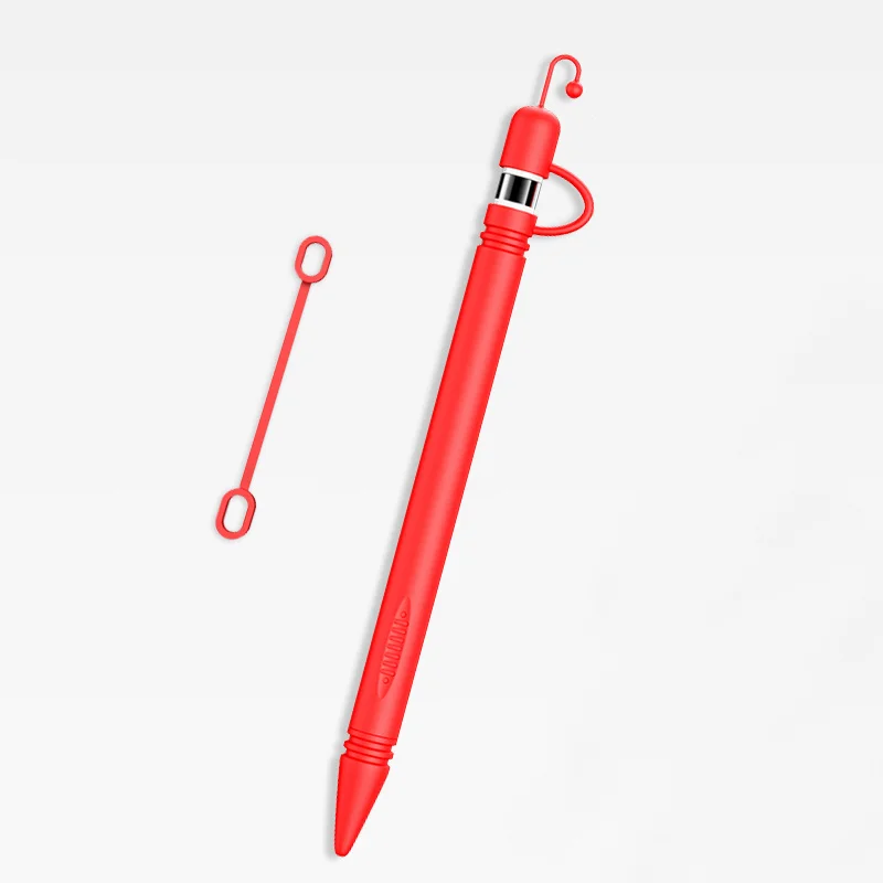 Red Мягкий силиконовый чехол для Apple Pencil, стилус для Apple, 360, полный защитный чехол, коннектор для iPad Pro Tablet - Цвета: Red