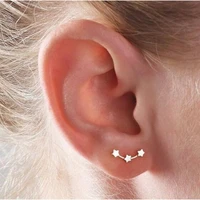 hi man korean creative temperament star arc stud earrings women simple elegant wedding bridal gift jewelry accessories