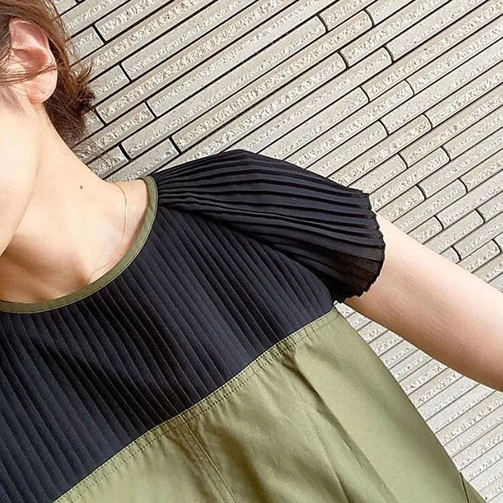 

Casual Plain Women Long Dress Korean Janpan 2020 Patchwork Femme Vestiods Daily A Line Dresses High Waist Maxi Dress