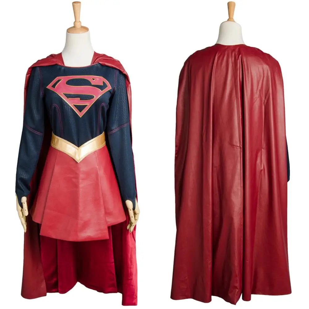 CBS Косплэй костюм Кара ЭЗ-El кары Дэнверс комбинезон накидка карнавальные костюмы