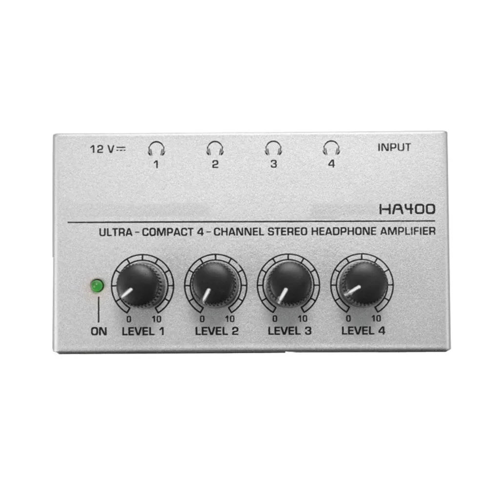 Kebidu HA400 Ultra-Compact 4 Channel Headphone Audio Stereo Amp Microamp Amplifier with EU Adapter for Music Mixer Recording images - 6