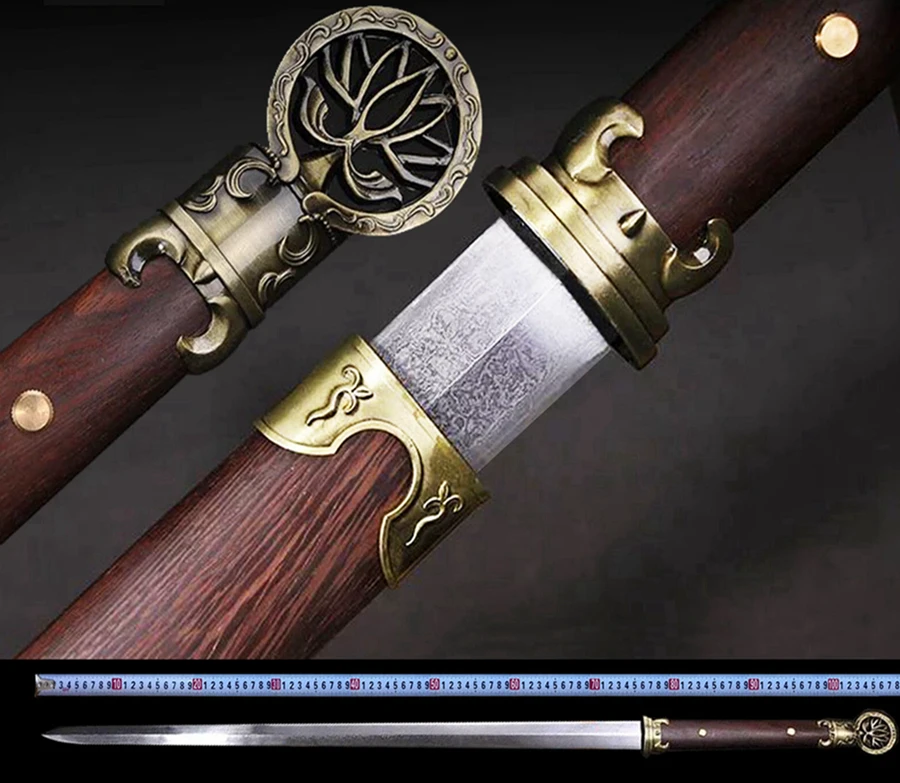 Дамасская сталь острый китайский ушу Дао меч для Кунг Фу TaiChi Saber Jian Pearwood Saya | Дом и