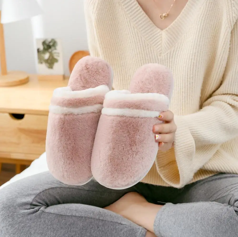 Новинка тапочки из хлопка для влюбленных женская зимняя домашняя обувь