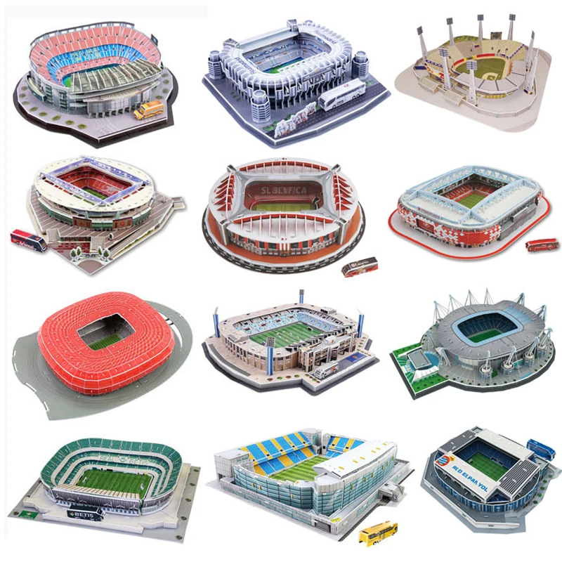 

New 3D DIY Jigsaw Puzzle World Football Stadium European Soccer Playground Assembled Building Model Puzzle Game Toy For Children