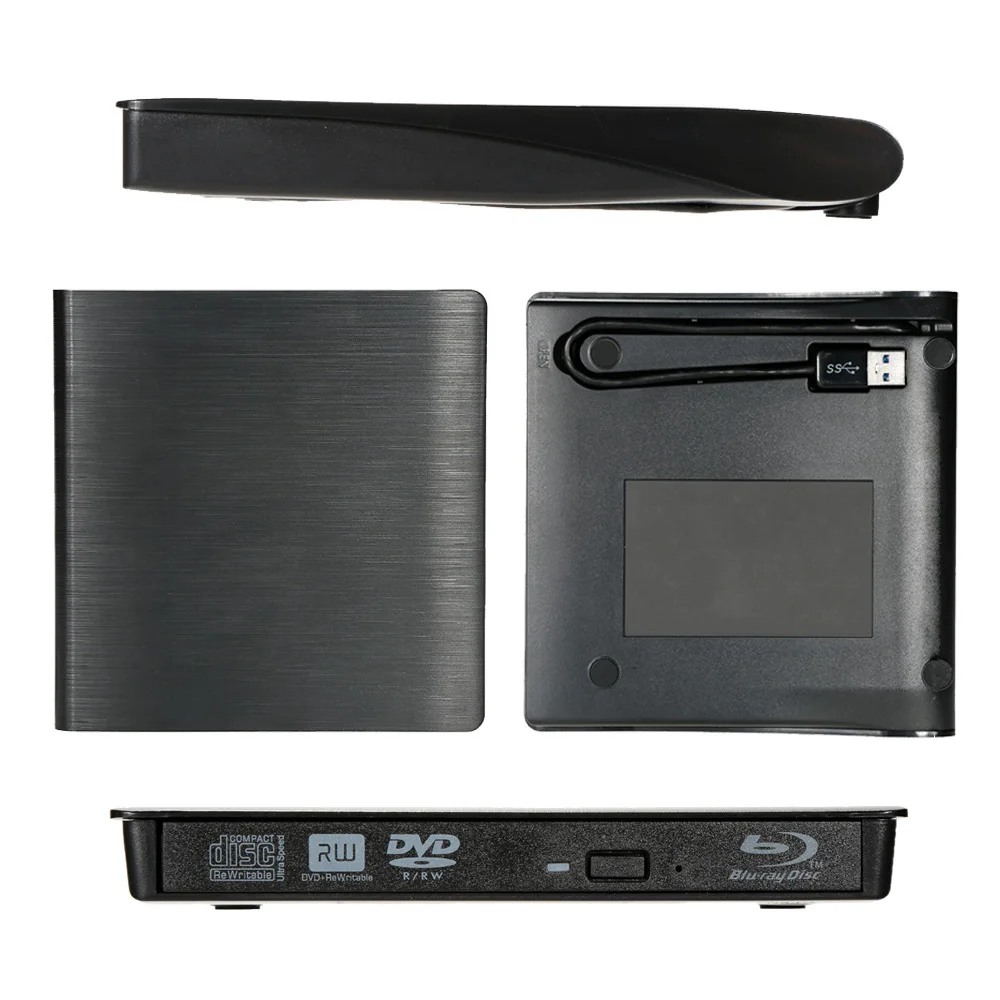 Ультра тонкий внешний диск DVD RW USB 3 0 Писатель горелки BD ROM 3D Blu Ray плеер для Linux Windows