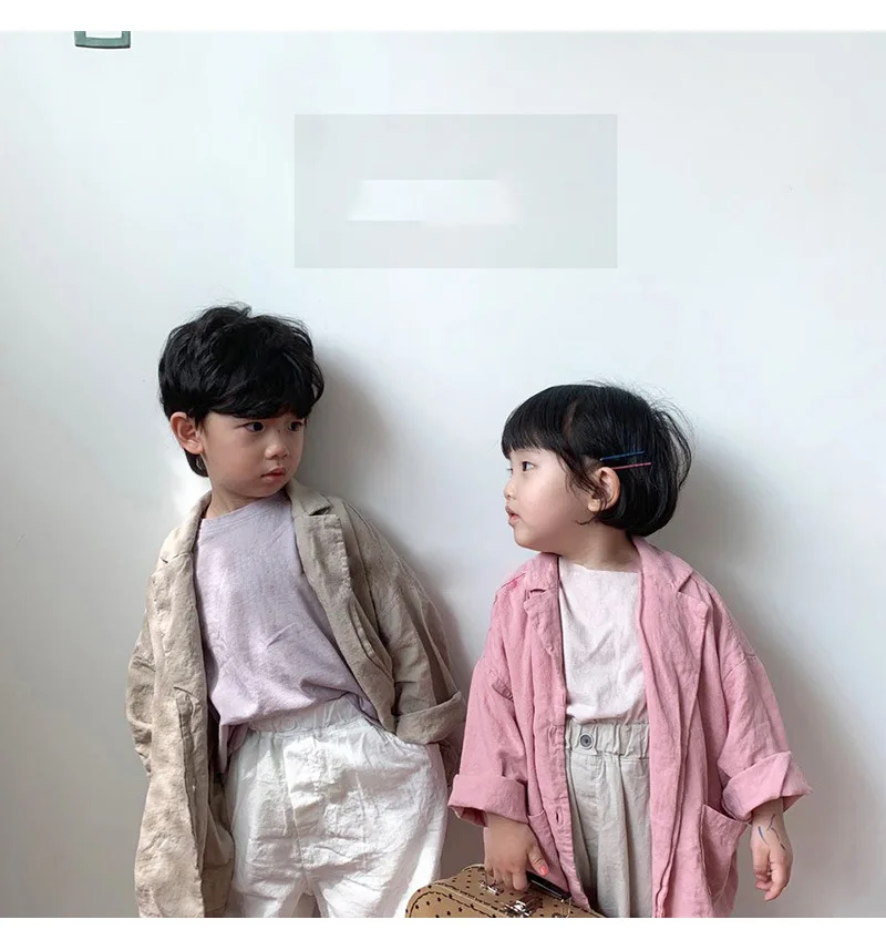 2019 тонкое Свободное длинное пальто для мальчиков и девочек детская блузка из