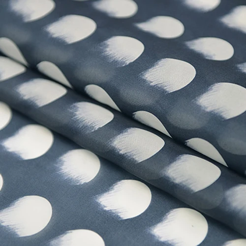 Большой размер серый узор в горошек дизайн чистый шелк органза Ткань 13 momme SOZ125 |