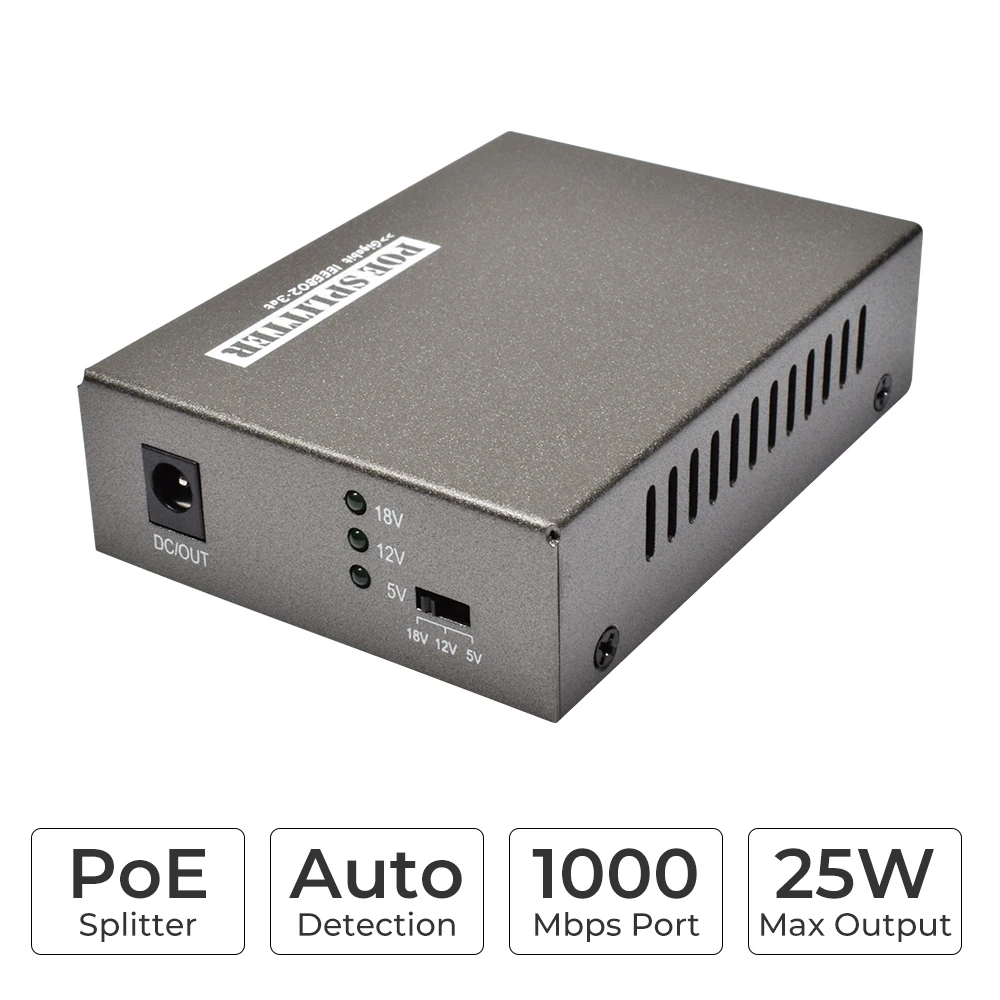 Новый Gigabit 10/100/1000 Мбит/с Скорость передачи данных IEEE 802.3at/af разделитель PoE адаптер 5