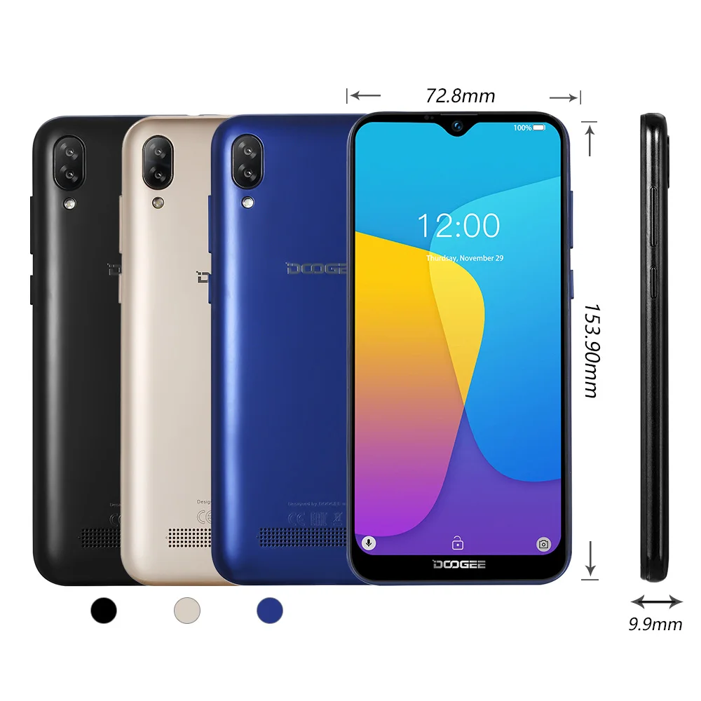 Сотовый телефон DOOGEE X90 6 1 дюйма 19:9 экран LTPS с технологией Waterdrop четырехъядерный