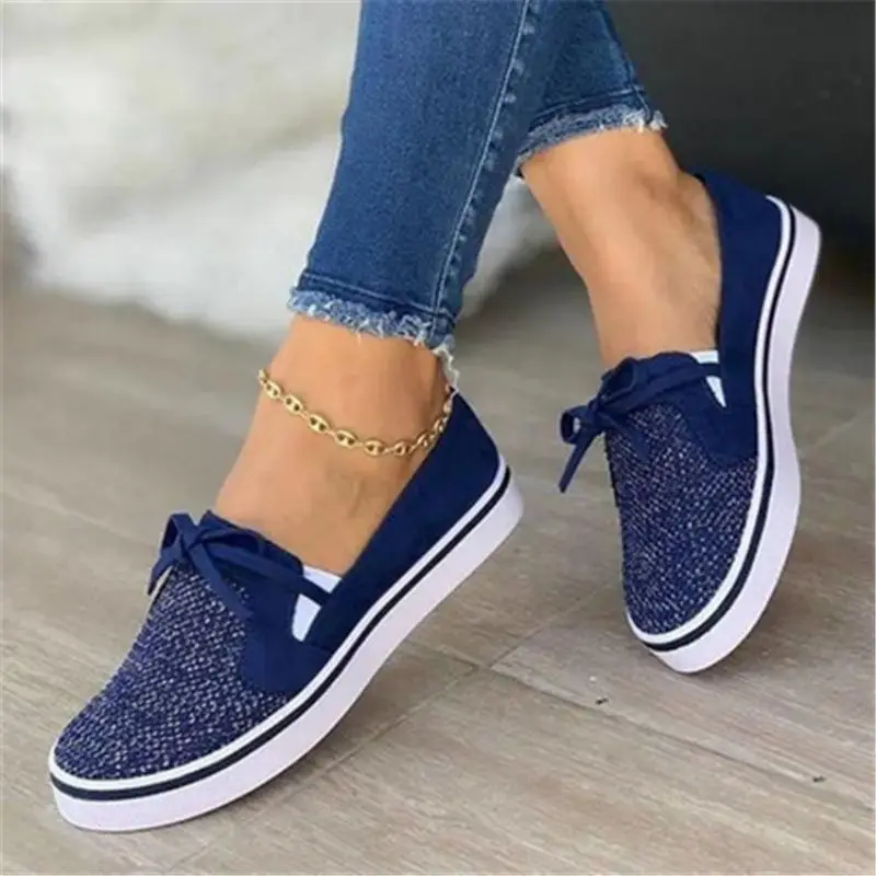 

Canvas Shoes Women Round Toe Flat Shoes Bow Decoration Autumn and Winter Low-top Casual Comfortable Lazy Shoes KZ060