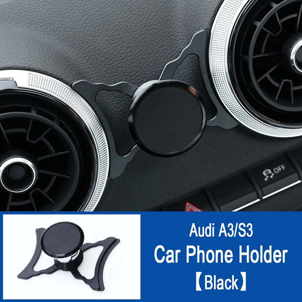 Car Phone Holder Универсальный Автомобильный кронштейн для телефона Audi A3 S3 8 V, автомобильный держатель на вентиляционное отверстие, вращающийся на 360 градусов, поддержка мобильного телефона gps-аксессуары - Название цвета: Car Phone Holder