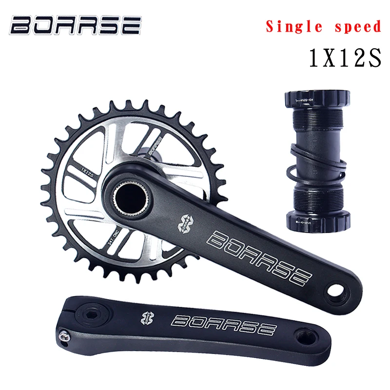 

BOARSE BMX 34T Bicycle Chain Wheel 11/12S Single Speed With Bottom Bracke Cycling Chainring Crankset Part Accessories ±885g