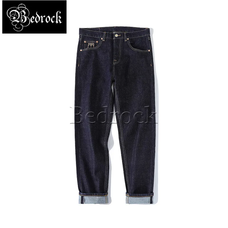 MBBCAR 11oz необработанные эластичные джинсы для мужчин однотонные