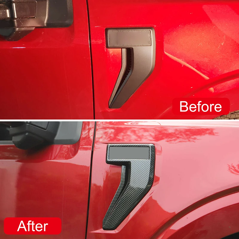 For Ford F-150 F150 Raptor 2021 Carbon Style Front Side Fender Vent Decal Decoration Sticker Cover Trim Car Styling | Автомобили и